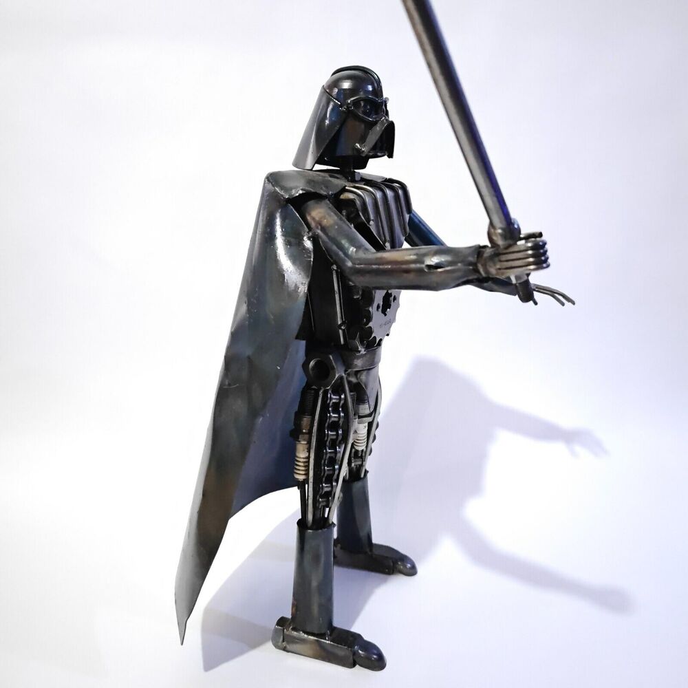 Darth Vader Star Wars Scrap Metal Weld Sculpture Art Statue 16" Large Handmade - Picture 12 of 16
